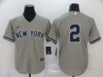 Men's New York Yankees #2 Derek Jeter Gray No Name Stitched Cool Base  Jersey