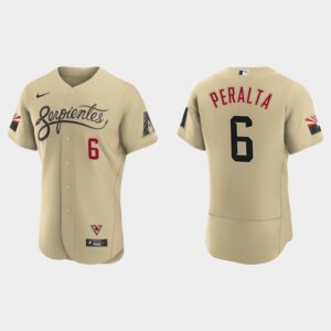 Men's Arizona Diamondbacks #6 David Peralta Gold 2021 City Connect Flex Base Jersey