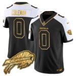 Keon Coleman #0 Buffalo Bills BUF 2025 "Rivalries" Gold Vapor Limited Jersey - All Stitched