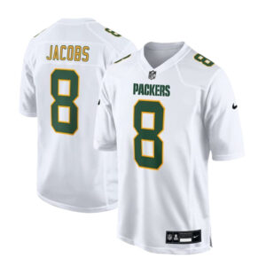 Green Bay Packers #8 Josh Jacobs White Fashion Game Jersey