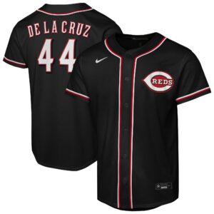 Youth Cincinnati Reds Elly De La Cruz #44 Black Fashion Replica Player Jersey