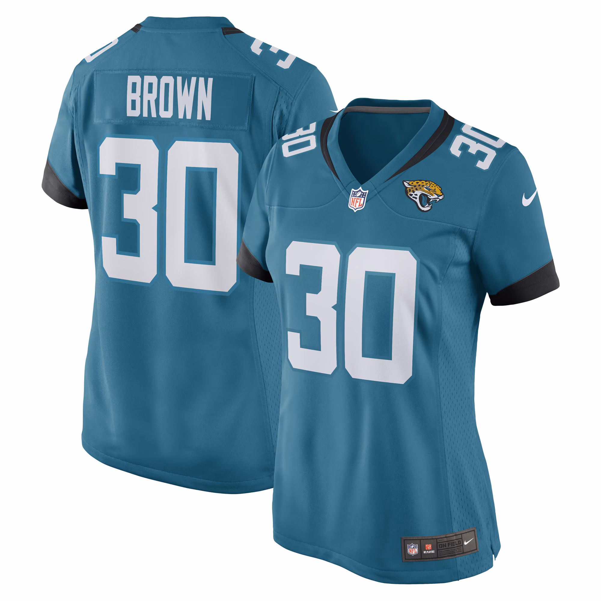 Montaric Brown Jacksonville Jaguars Women's Game Player Jersey - Teal