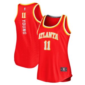 Trae Young Atlanta Hawks Women's 2020/21 Fast Break Tank Jersey - Icon Edition - Red