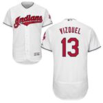 Cleveland Indians #13 Omar Vizquel White Flexbase Collection Stitched Jersey