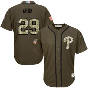 Philadelphia Phillies #29 John Kruk Green Salute to Service Stitched Jersey
