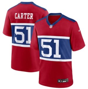 Men's New York Giants #51 Abdul Carter Red Alternate 2025 Draft Game Jersey