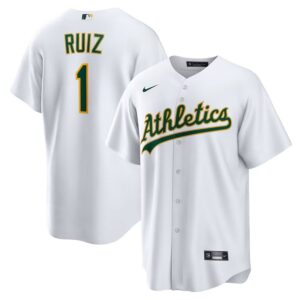 Men's #1 Esteury Ruiz Oakland Athletics  Home White Jersey