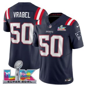 Mike Vrabel #50 New England Patriots Super 2025 Bowl LX Patch Retired Game Jersey