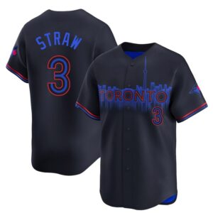 Myles Straw #3 Toronto Blue Jays City Connect Jersey Stitched Black