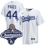 Men's Los Angeles Dodgers Andy Pages #44 White 2025 World Series Champions Home Replica Jersey