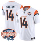 Courtland Sutton #14 Denver Broncos DEN AFC West Champions Patch Vapor Limited Jersey V2 - All Stitched