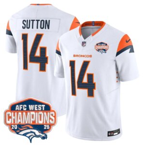 Courtland Sutton #14 Denver Broncos DEN AFC West Champions Patch Vapor Limited Jersey V2 - All Stitched