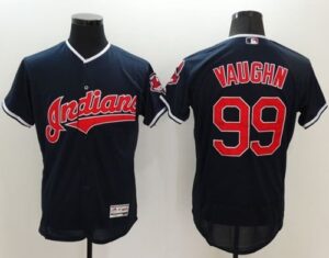 Cleveland Indians #99 Ricky Vaughn Navy Blue Flexbase Collection Stitched Jersey
