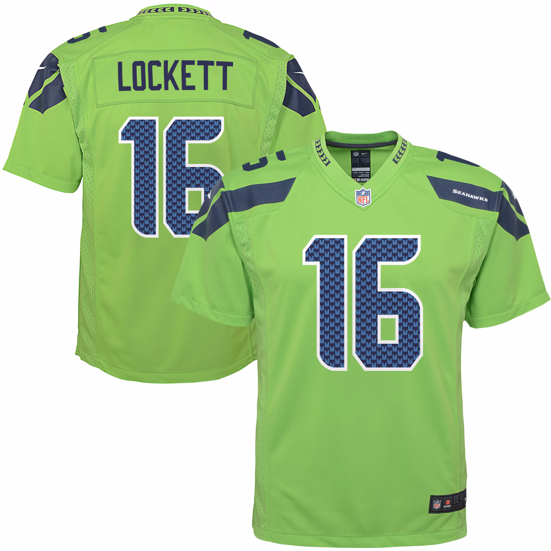 Tyler Lockett Seattle Seahawks Youth Game Jersey - Neon Green