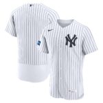 New York Yankees White Home Sponsor Patch Authentic Jersey
