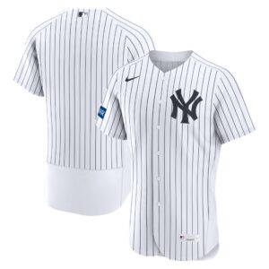 New York Yankees White Home Sponsor Patch Authentic Jersey