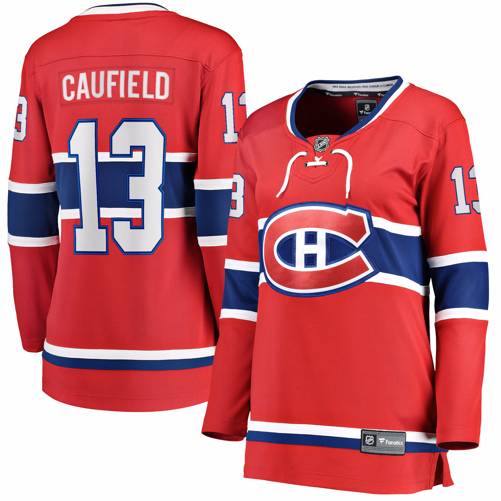 Women's Montreal Canadiens Cole Caufield #22 Red Home Premier Breakaway Player Jersey Breakaway Jersey