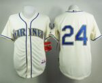 Seattle Mariners #24 Ken Griffey Cream Alternate Cool Base Stitched Jersey