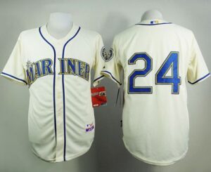 Seattle Mariners #24 Ken Griffey Cream Alternate Cool Base Stitched Jersey