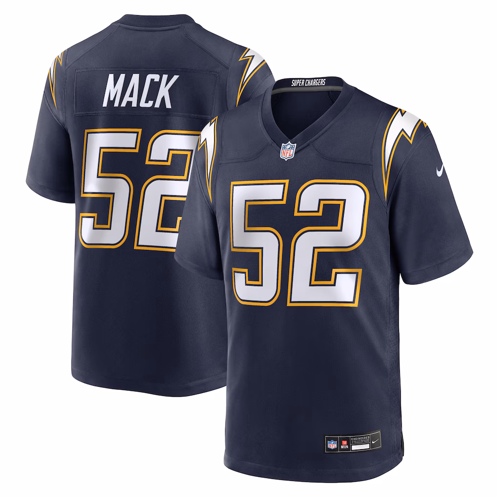 Khalil Mack #52 Los Angeles Chargers Alternate Super Chargers Game Player Jersey - Navy