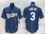 Men's  Los Angeles Dodgers #3 Chris Taylor Blue Stitched Cool Base Jersey