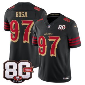 Nick Bosa #97 San Francisco 49ers 80th Patch Rivalries Collection Limited Jersey - Black