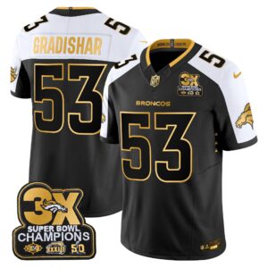 Randy Gradishar Denver Broncos-Time Champions Patch Gold Vapor Limited Jersey - All Stitched