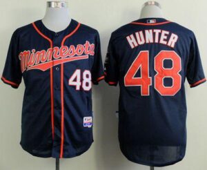 Minnesota Twins #48 Torii Hunter Navy Blue Alternate Road Cool Base Stitched Jersey