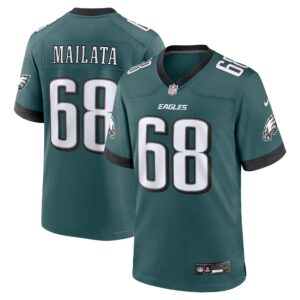 Mailata Philadelphia Eagles #68 Team Game Jersey - Midnight Green