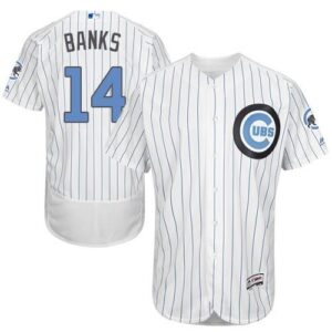 Chicago Cubs #14 Ernie Banks White(Blue Strip) Flexbase Collection 2016 Father's Day Stitched Jersey