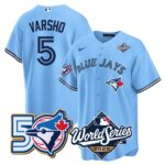 Daulton Varsho #5 Toronto Blue Jays 50th World Series Limited Jersey Stitched Light Blue