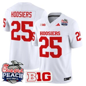 Hoosiers #25 Ndiana Hoosiers IH 2026 Peach Bowl Vapor Limited Jersey - All Stitched
