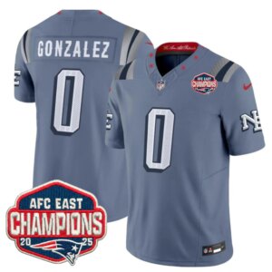Christian Gonzalez #0 New England Patriots NE 2025 "Rivalries" AFC East Champions Vapor Limited Jersey - All Stitched