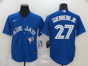 Men's Toronto Blue Jays #27 Vladimir Guerrero Jr. Blue Stitched Cool Base  Jersey