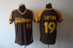 Mitchell And Ness San Diego Padres #19 Tony Gwynn Coffee Stitched Throwback Jersey
