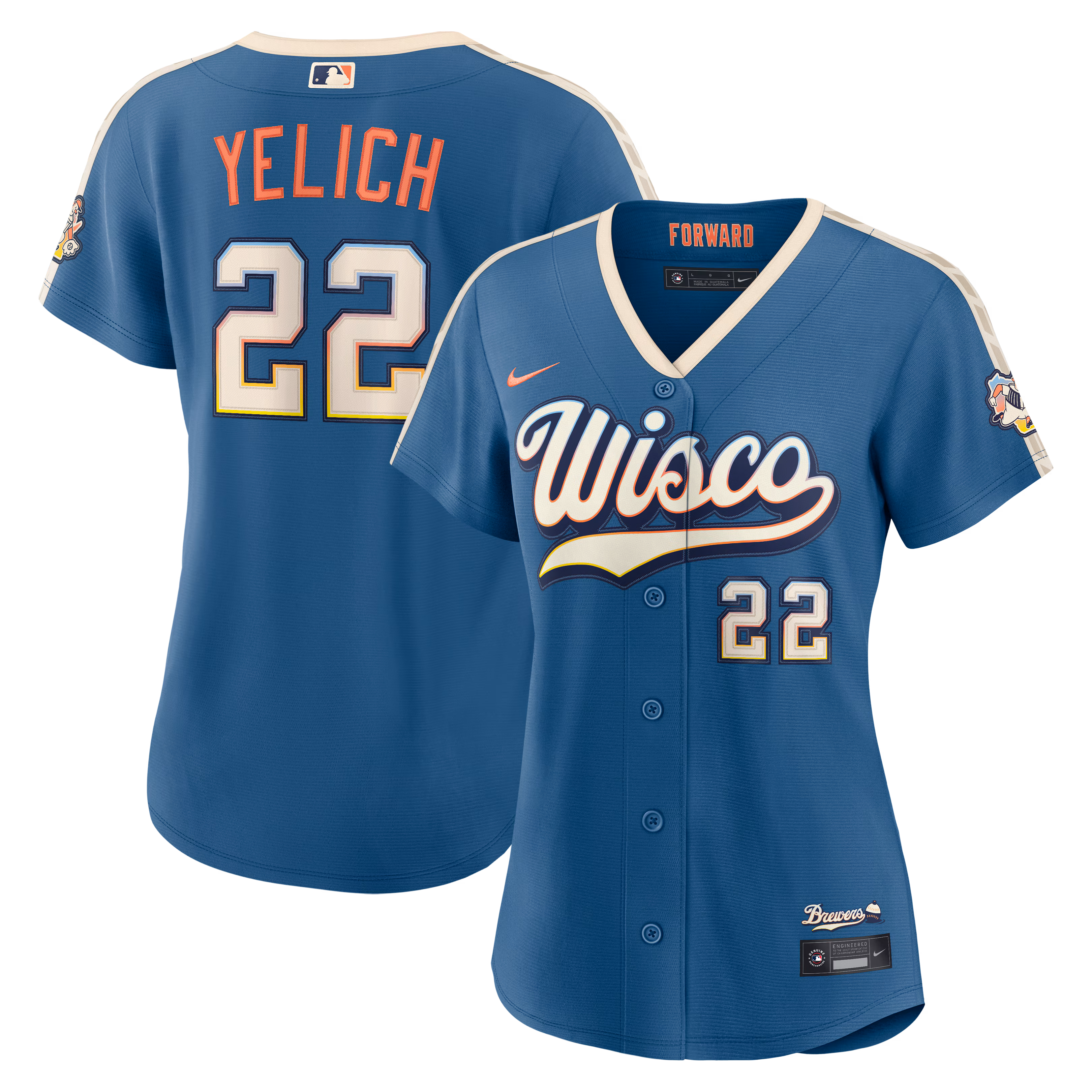 Women's Milwaukee Brewers Christian Yelich #22 Mineral Blue 2026 City Connect Stadium Jersey