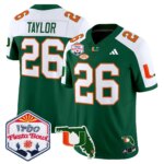 Sean Taylor #26 Miami Hurricanes MIA 2026 The Fiesta Bowl & Florida Patch Vapor Limited Jersey - All Stitched