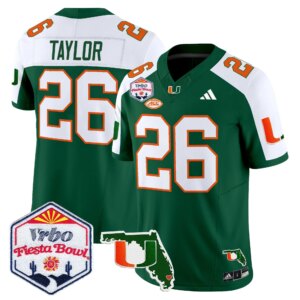 Sean Taylor #26 Miami Hurricanes MIA 2026 The Fiesta Bowl & Florida Patch Vapor Limited Jersey - All Stitched