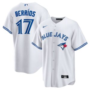 Men's Toronto Blue Jays JosÃ© BerrÃ­os  White Home  Replica Player Jersey