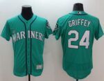 Seattle Mariners #24 Ken Griffey Green Flexbase Collection Stitched Jersey
