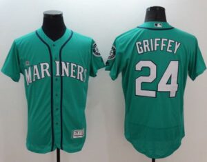 Seattle Mariners #24 Ken Griffey Green Flexbase Collection Stitched Jersey