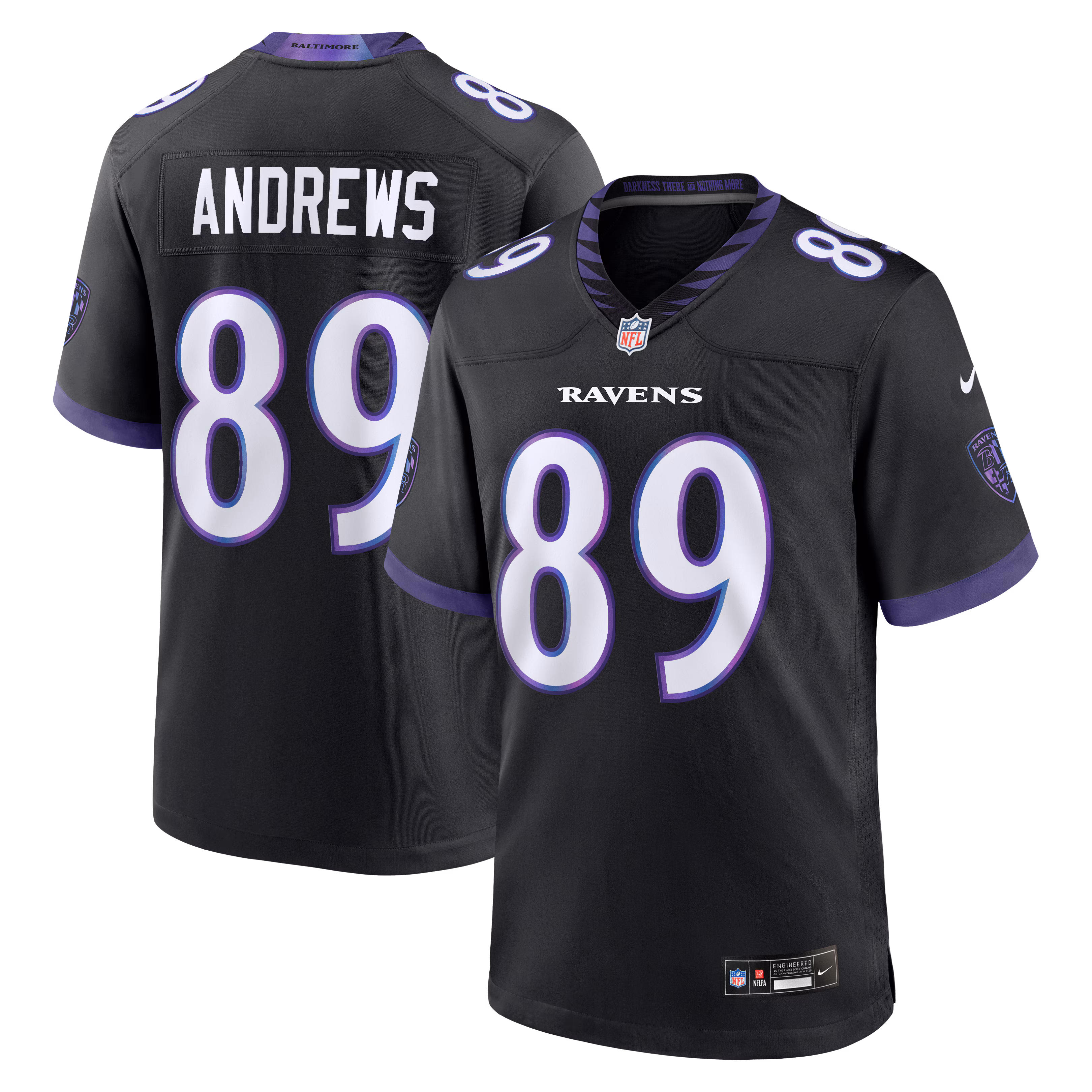 Men's Baltimore Ravens Mark Andrews #89 Black Alternate Game Jersey