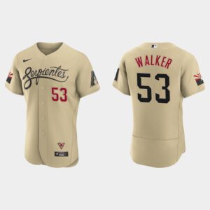 Men's Arizona Diamondbacks #53 Christian Walker Gold 2021 City Connect Flex Base Jersey