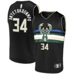 Giannis Antetokounmpo Milwaukee Bucks  Fast Break Team Replica Jersey - Statement Edition - Black