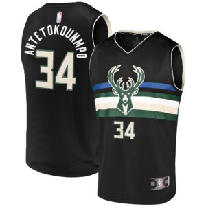 Giannis Antetokounmpo Milwaukee Bucks  Fast Break Team Replica Jersey - Statement Edition - Black