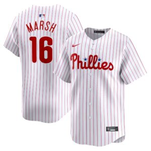 Men's Philadelphia Phillies #16 Brandon Marsh  White Home Limited Player Jersey
