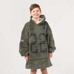Kid E.S 22 Dallas Football Blanket Hoodie – Olive Salute to Service