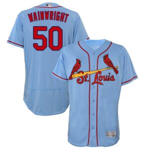 St. Louis Cardinals #50 Adam Wainwright Light Blue Flexbase Collection Stitched Jersey