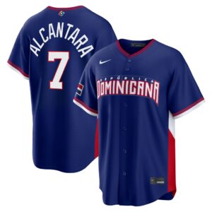 Sandy Alcantara #7 Dominican Republic Baseball 2026 World Baseball Classic Road Stadium Jersey - Royal