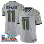 Smith-Njigba #11 Seattle Seahawks 2025 Rivalries Super Super Bowl LX Patch Vapor Limited Jersey
